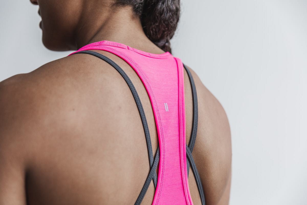 Nobull Racerback Neon Women's Tank Tops Pink | Australia (EQ6421)